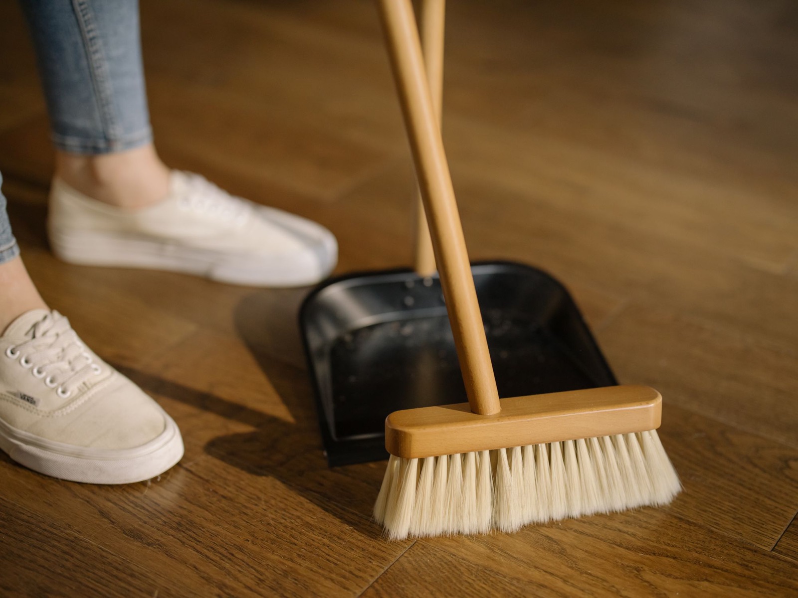Professional cleaner at work in a modern home